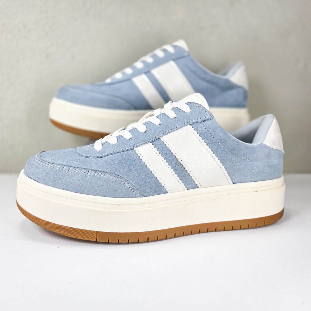 Madden Girl Navida Light Blue White Platform Sneakers NAVI01J1 Women's Sz 9.5